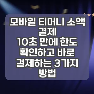 모바일 티머니 소액 결제 | 10초 만에 한도 확인하고 바로 결제하는 3가지 방법