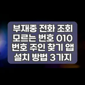 부재중 전화 조회 모르는 번호 010 번호 주인 찾기 앱 설치 방법 3가지