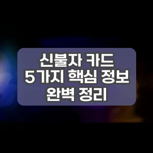 신불자 카드 | 5가지 핵심 정보 완벽 정리