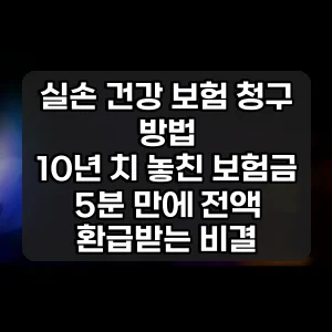 실손 건강 보험 청구 방법 | 10년 치 놓친 보험금 5분 만에 전액 환급받는 비결