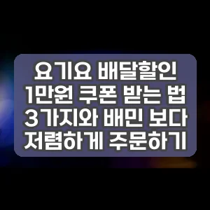요기요 배달할인 1만원 쿠폰 받는 법 3가지와 배민 보다 저렴하게 주문하기