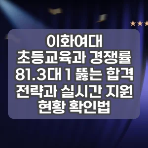 이화여대 초등교육과 경쟁률 | 81.3대 1 뚫는 합격 전략과 실시간 지원 현황 확인법
