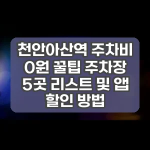 천안아산역 주차비 0원 꿀팁 주차장 5곳 리스트 및 앱 할인 방법