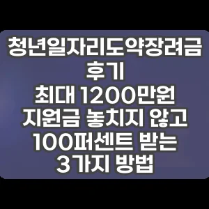 청년일자리도약장려금 후기 | 최대 1200만원 지원금 놓치지 않고 100퍼센트 받는 3가지 방법