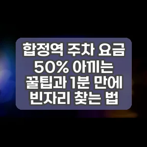 합정역 주차 요금 50% 아끼는 꿀팁과 1분 만에 빈자리 찾는 법