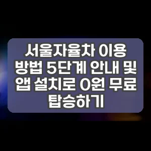 서울자율차 이용 방법 5단계 안내 및 앱 설치로 0원 무료 탑승하기